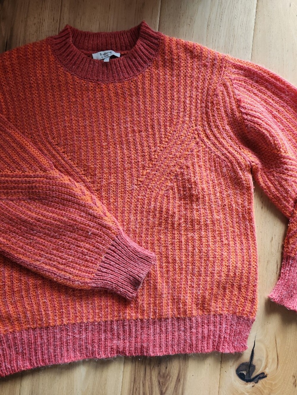 Women’s Orange Knit Crewneck Sweater